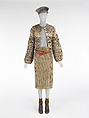 Ensemble, Perry Ellis Sportswear Inc. American, (a) wool, (b) cotton, (c) cotton, (d) suede, (e, f) suede, (g, h) wool, (i) leather, American
