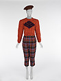 Ensemble, Perry Ellis Sportswear Inc.  American, (a) wool, (b) wool, (c) suede, American