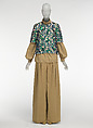 Ensemble, Dries Van Noten Belgian, (a) silk, wool, polyamide, (b) cotton, (c) cotton, (d, e) leather, cotton, Belgian