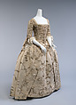 Robe à l'anglaise, silk, metal, British