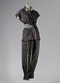 Ensemble, Issey Miyake (Japanese, 1938–2022), cotton, wool, leather, acrylic, polyester, Japanese