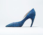 Evening shoes, House of Dior (French, founded 1946), silk, feathers, French
