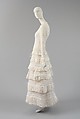 Evening dress, House of Chanel (French, founded 1910), cotton, silk, feathers, plastic, French