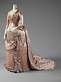 Court presentation ensemble, House of Worth (French, 1858–1956), (a) silk, metal, feathers, glass; (b–d) silk, metal; (e, f) silk; (g) feathers, silk, metal; (h–l) silk, metal, French