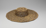 Hat, (a) grass or rush  
(b, c) lacquered bamboo, British