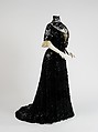 Evening dress, Henriette Favre, silk, cotton, celluloid, French