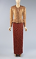 Evening jacket, Attributed to Elsa Schiaparelli (Italian, 1890–1973), Silk, linen, metallic, rhinestones, beads, French