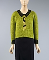 Sweater, Schiaparelli (French, founded 1927), wool, French
