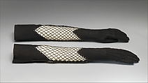 Gloves, Elsa Schiaparelli (Italian, 1890–1973), leather, rhinestones, silk, French