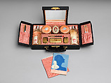 Vanity case, Richard Hudnut American, leather, brass, American