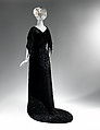 Mourning dress, Charlotte Duclos (French), silk, jet, glass, French