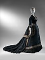 Mourning dress, silk, cotton, American