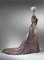 Evening dress, Henriette Favre, silk, sequins, French
