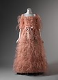 Evening dress, House of Balenciaga (French, founded 1937), silk, feathers, French