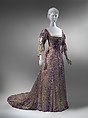 Evening dress, Henriette Favre, silk, sequins, French