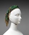 Headdress, silk, metal, French