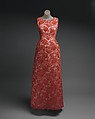 Evening dress, House of Givenchy (French, founded 1952), cotton, glass, coral, French