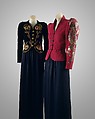 Evening jacket, House of Schiaparelli (French, founded 1927), rayon, plastic (cellulose nitrate, phenolic resin), French