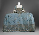 Court dress, silk, metallic thread, British