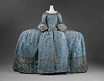 Court dress, silk, metallic thread, British