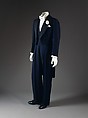 Evening suit, F. Scholte (British), wool, silk, American