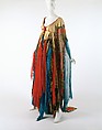 Dress, Giorgio di Sant'Angelo (American, born Italy, 1933–1989), synthetic fiber, suede, cotton, feathers, glass, shell, stone, plastic, American