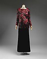 Evening ensemble, Yves Saint Laurent (French, founded 1961), (a) silk, glass, plastic; (b) silk, French
