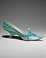 Evening shoes, House of Dior (French, founded 1946), silk, metal, leather, metallic thread, plastic, glass, French