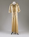 Court presentation ensemble, Elsa Schiaparelli (Italian, 1890–1973), silk, feathers, French