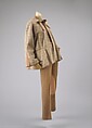 Ensemble, Vera Maxwell (American, 1901–1995), (a-c) wool
(d) silk
(e, f) leather, American