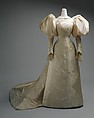Wedding dress, House of Worth (French, 1858–1956), silk, pearl, French