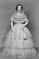 Evening dress, silk, wool, American or European