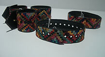 Jewelry set, Giorgio di Sant&#39;Angelo (American, born Italy, 1933–1989), leather, synthetic fiber, metal, American