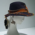 Hat, Giorgio di Sant'Angelo American, felt, leather, fur, feather, plastic, American