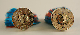 Earrings, Giorgio di Sant&#39;Angelo (American, born Italy, 1933–1989), cork, synthetic fiber, metal, American