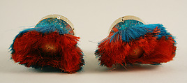 Earrings, Giorgio di Sant'Angelo (American, born Italy, 1933–1989), cork, synthetic fiber, metal, American