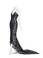 Evening dress, Gianni Versace (Italian, founded 1978), metal, cotton, silk, glass, Italian