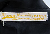 “Papillon noir” (Black Butterfly), House of Lanvin (French, founded 1889), silk, French