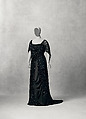 Mourning dress, Charlotte Duclos French, silk, jet, glass, French