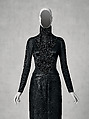 Ensemble, Olivier Theyskens  Belgian, (a) cotton, jet, metal; (b) silk, jet, mother-of-pearl; (c) leather, synthetic fiber, metal; (d, e) leather, plastic, Belgian