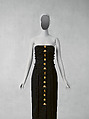 Dress, Schiaparelli  French, wool, brass, enamel, French
