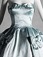 "Du Barry" evening ensemble, (a, b) House of Dior (French, founded 1946), (a) silk, nylon, metal, (b) silk, (c, d) leather, silk, metal, (e) silk, metal, (f, g) wood, French