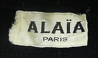 Dress, Azzedine Alaïa (French (born Tunisia), Tunis 1935–2017 Paris), wool, metal, French