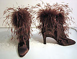 Shoes, Valentino  Italian, a,b) silk, feathers, leather, Italian