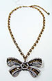 Necklace, metal, glass, probably French