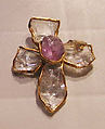 Brooch, Yves Saint Laurent  French, glass, metal, French