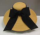 Hat, Yves Saint Laurent (French, founded 1961), straw, silk, linen, synthetic, plastic, French
