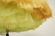 Evening dress, John Galliano (founded 1984), silk, feathers, French