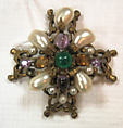Brooch, House of Chanel  French, glass, faux pearl, metal, French