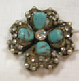 Brooch, House of Chanel  French, metal, faux pearl, faux turquoise, rhinestone, French